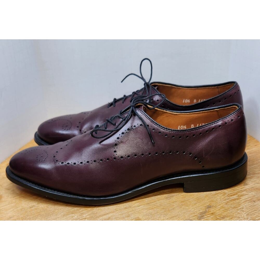 Allen Edmonds Fairfax‎ Dress Shoes 10.5 B Burgundy Calf Leather Wholecut Oxfords - Picture 5 of 12
